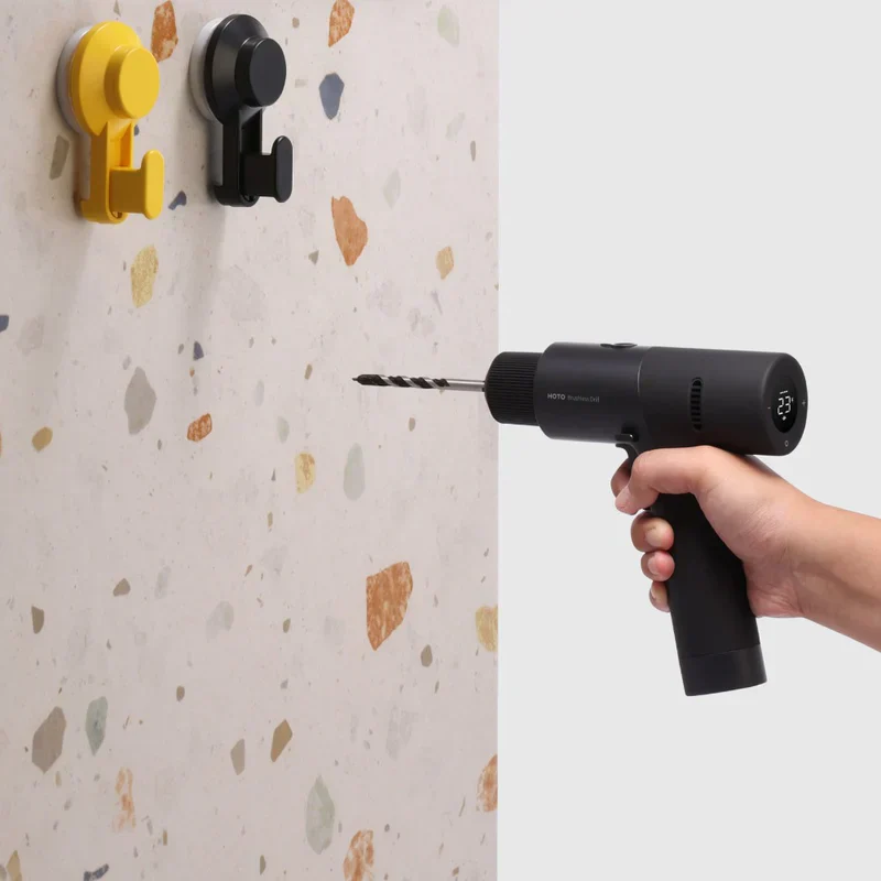 HOTO Cordless Brushless Electric Drill | 30 N·m Torque, 1400 RPM, USB-C Rechargeable, 18-Piece Bit Set – Home DIY, Wood & Metal Drilling Kit (HTE0011GL / QWLDZ001) - Image 5