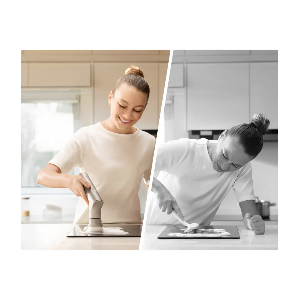 HOTO Electric Kitchen Spin Scrubber, 9-in-1 Power Cleaning Brush Set, 300 RPM High-Torque Motor, IPX7 Waterproof, 4000mAh Rechargeable Battery, Multi-Surface Cleaner for Kitchen Sink, Tiles, Stovetops & Bathroom (HFE0029GL / QWQJS001) - Image 3
