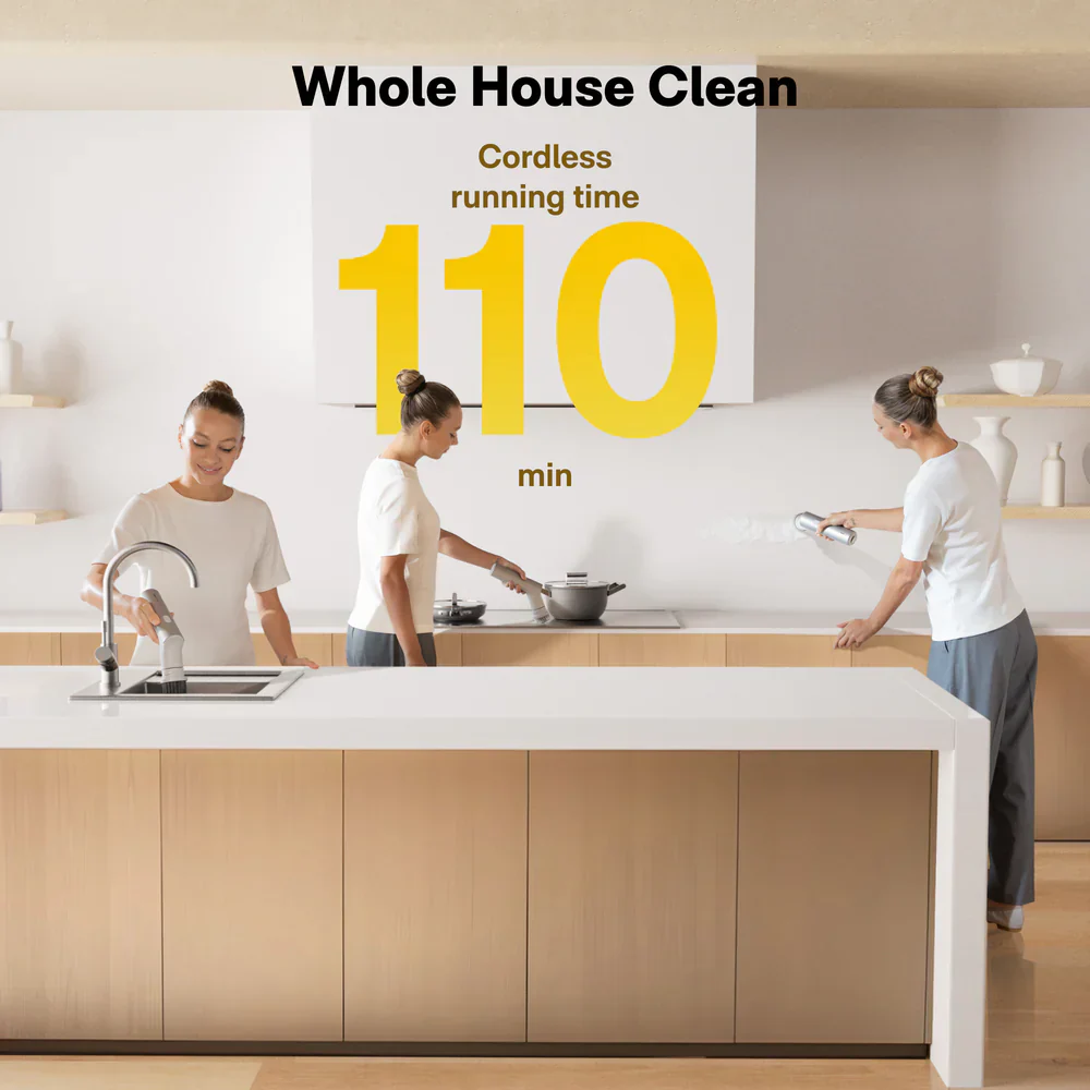 HOTO Electric Kitchen Spin Scrubber, 9-in-1 Power Cleaning Brush Set, 300 RPM High-Torque Motor, IPX7 Waterproof, 4000mAh Rechargeable Battery, Multi-Surface Cleaner for Kitchen Sink, Tiles, Stovetops & Bathroom (HFE0029GL / QWQJS001) - Image 9