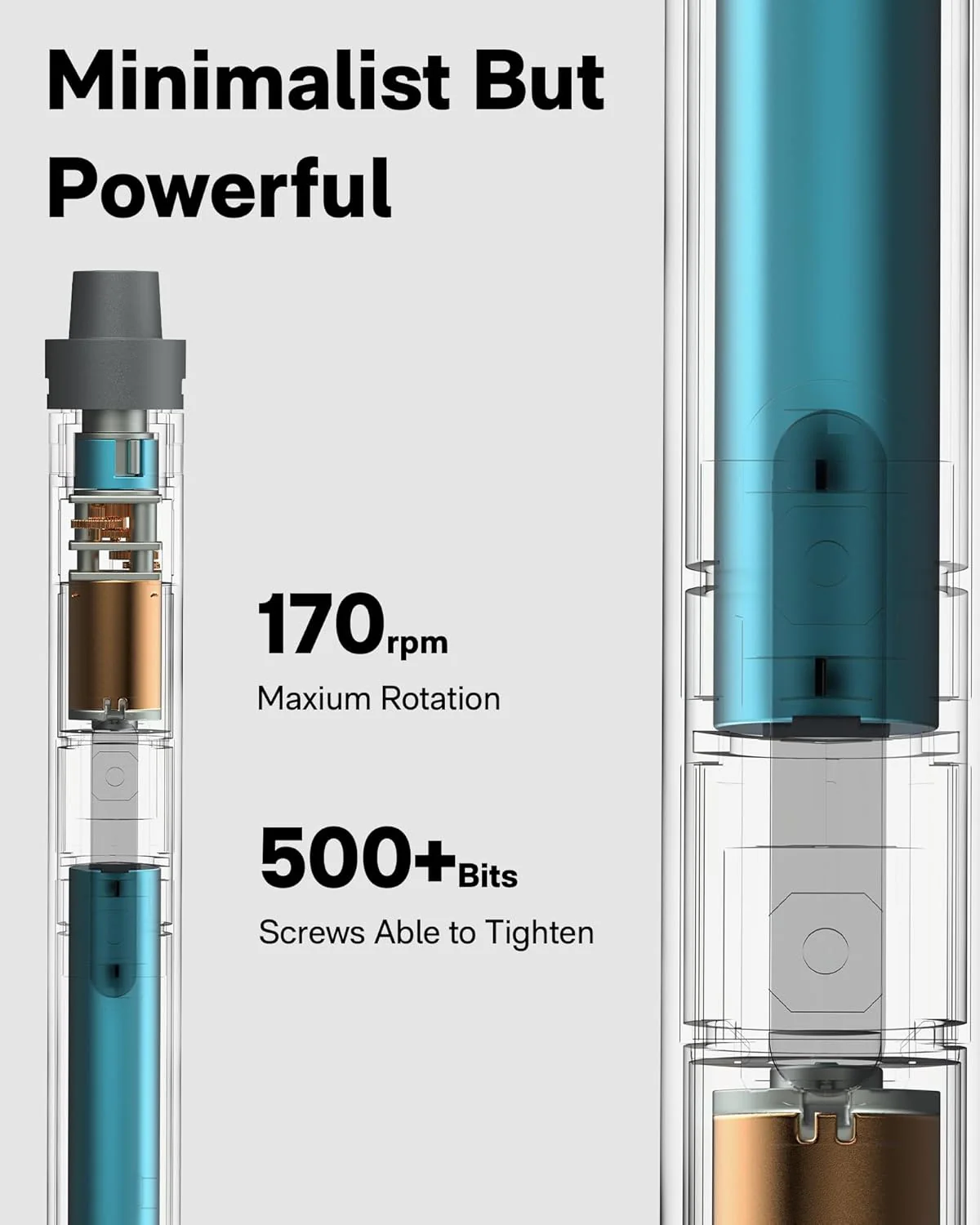 HOTO Electric Precision Screwdriver Set | 170 RPM Cordless Driver, 25 S2-Steel Bits, USB-C Recharge, Magnetic Case | Ideal for Phones, Laptops, Gadgets & DIY Repair (HTE0010GL / QWLSD010) - Image 4