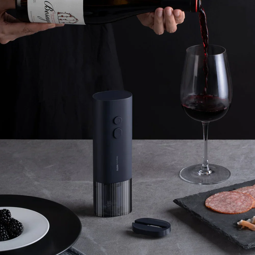 HOTO Electric Wine Opener, Cordless Automatic Corkscrew with One-Touch Operation | Stainless Steel Design for Wine Bottles (HLE0005GL / QWKPQ001) - Image 6