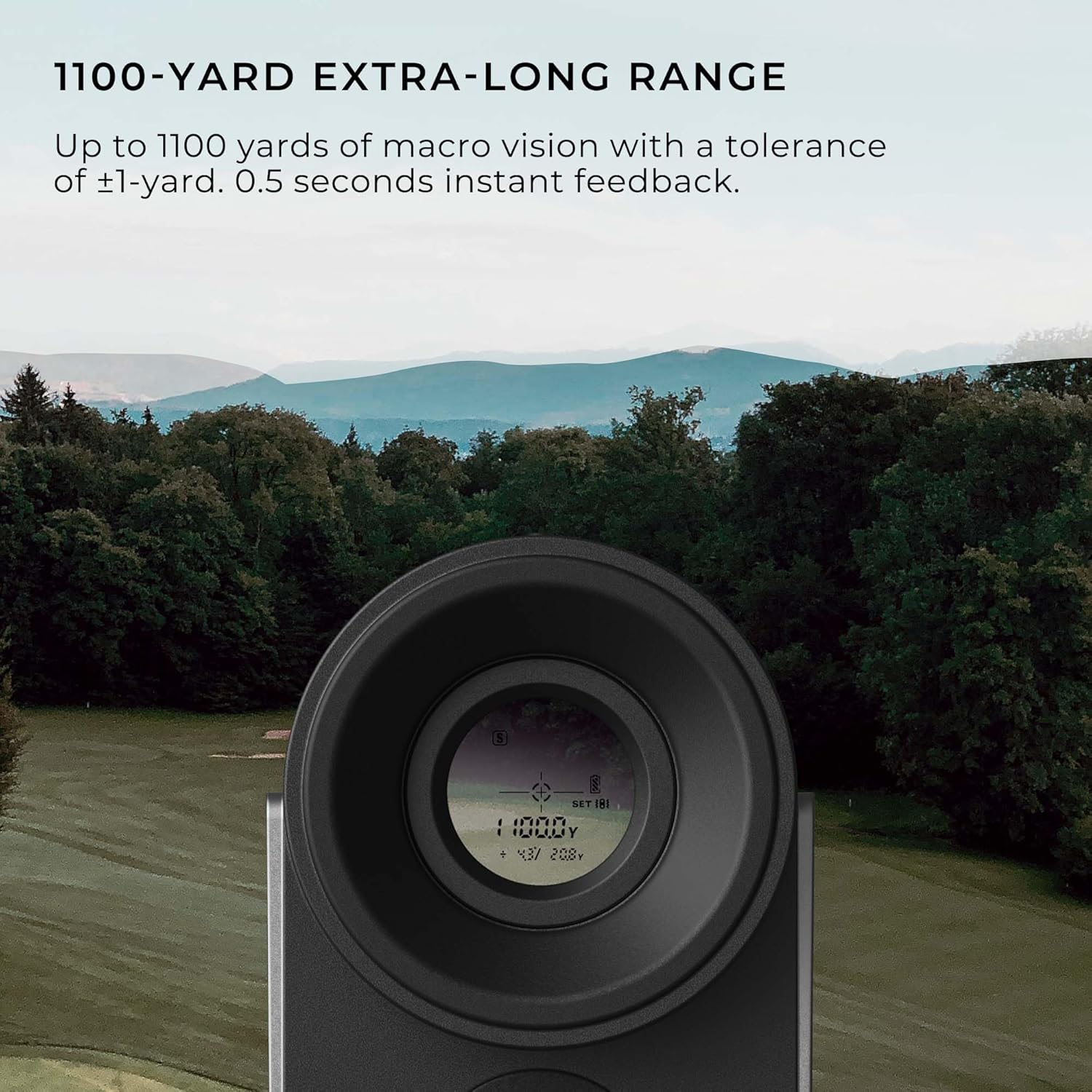 HOTO Golf Laser Rangefinder – Slope + Flag-Lock Digital Laser Measuring Tool, 1100-1200 Yard Range, 6× Magnification, USB- C Rechargeable, IPX4 Weather-Resistant (HTE0031GL / KE1000) - Image 6