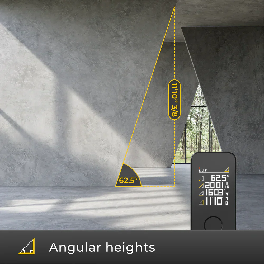 HOTO Laser Measure Pro – Smart Digital Laser Distance Meter (Up to 50 m/164 ft), Bluetooth App Sync, 5 Measuring Modes, USB-C Rechargeable (HTE0025GL / H-D50) - Image 6