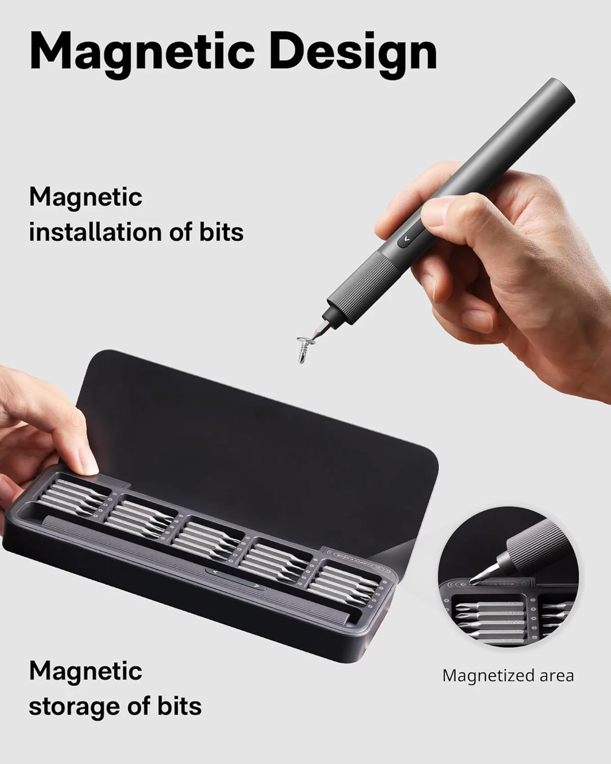 HOTO Precision Screwdriver ADV Set | 48-in-1 Magnetic Bits, Aluminum Alloy Body, Rotating Cap | Professional Repair Tool Kit for Mobile, Laptop, Watches & Electronics(HFE0013GL / QWLSA001) - Image 7