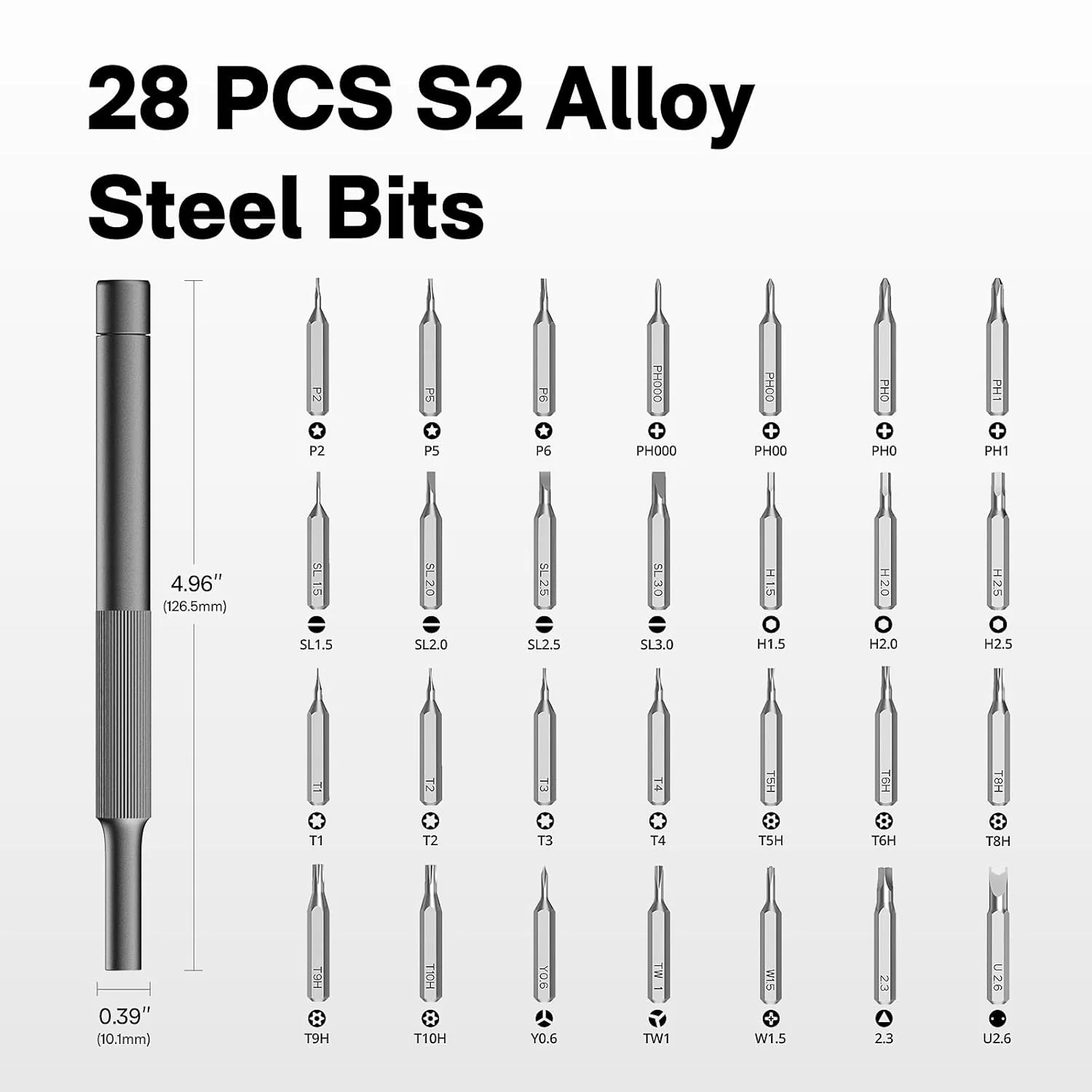 HOTO Precision Screwdriver Set, 28 in 1 Mini Screwdriver, Manual Screwdriver Tool Set, Magnetic Driver Bits Set, Magnetic Storage Box, Repair Tool Kit for Electronics(HTT0009GL / QWLSD009) - Image 9